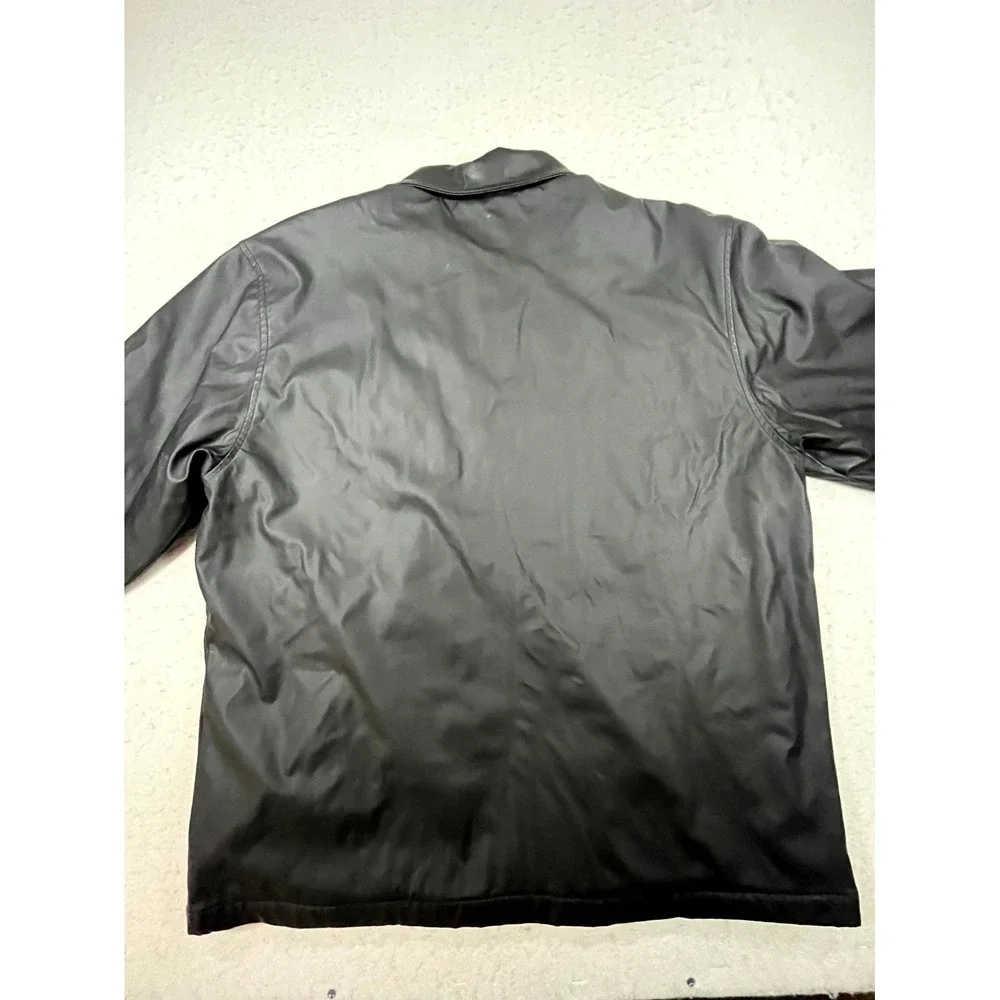 Y2K Quiksilver Jacket Mens Medium Black Fleece Lined Full Zip Insulated Thermal